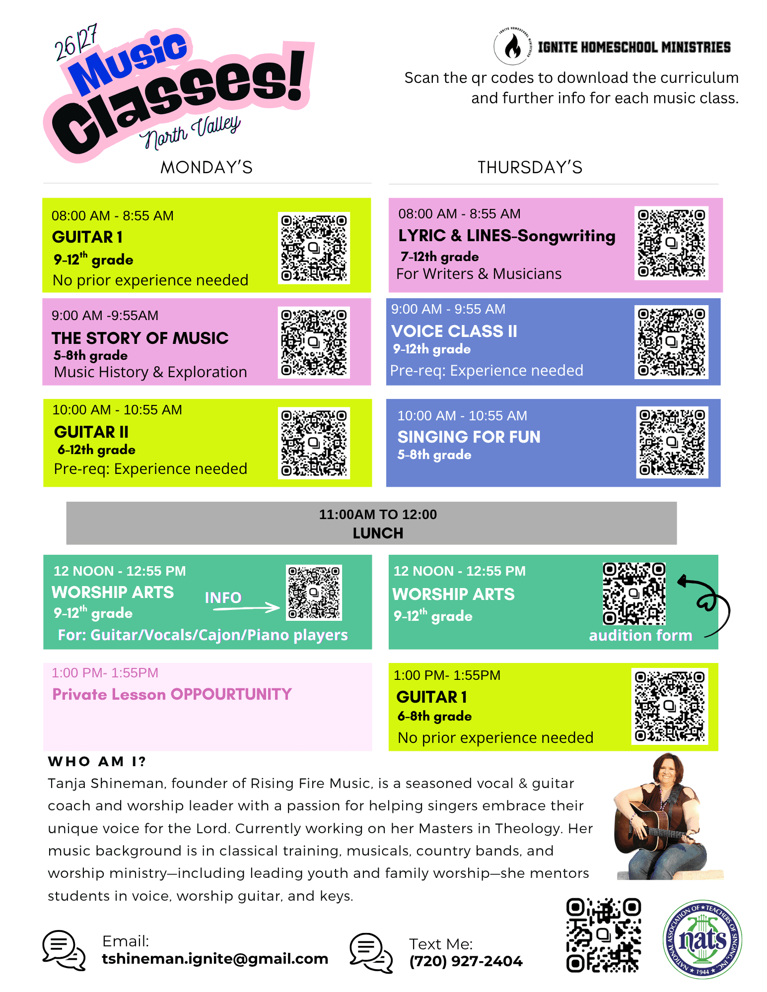 Music Class Calendar 2026-2027 (US Letter)